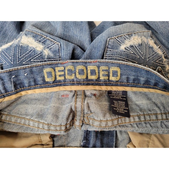 Men's Decoded Boot Cut Denim Distressed Jeans 32x32 - Picture 5 of 9